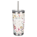 Travel Mug - He Has Made Everything Beautiful (Stainless Steel, Floral, with Straw)