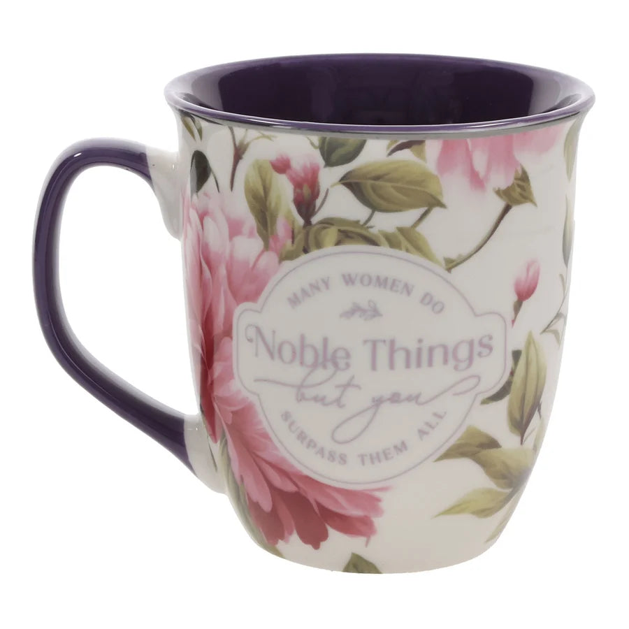 Many Women Do Noble Things But You Surpass Them All Ceramic Mug with Purple Interior