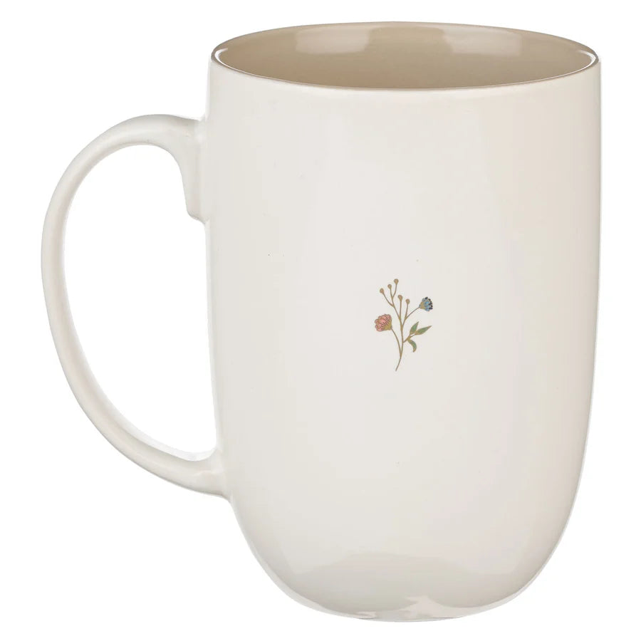 He Has Made Everything Beautiful in Its Time Cream Ceramic Mug with Brown Interior