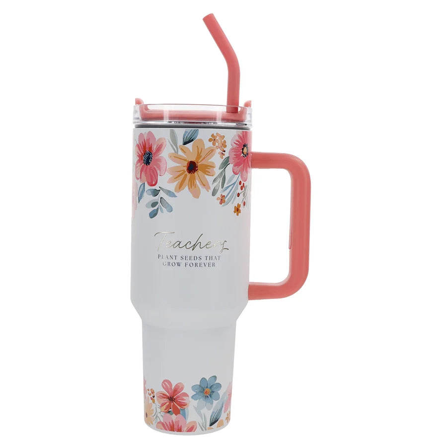 Travel Mug - Teachers Plant Seeds That Grow Forever (Stainless Steel, Large)