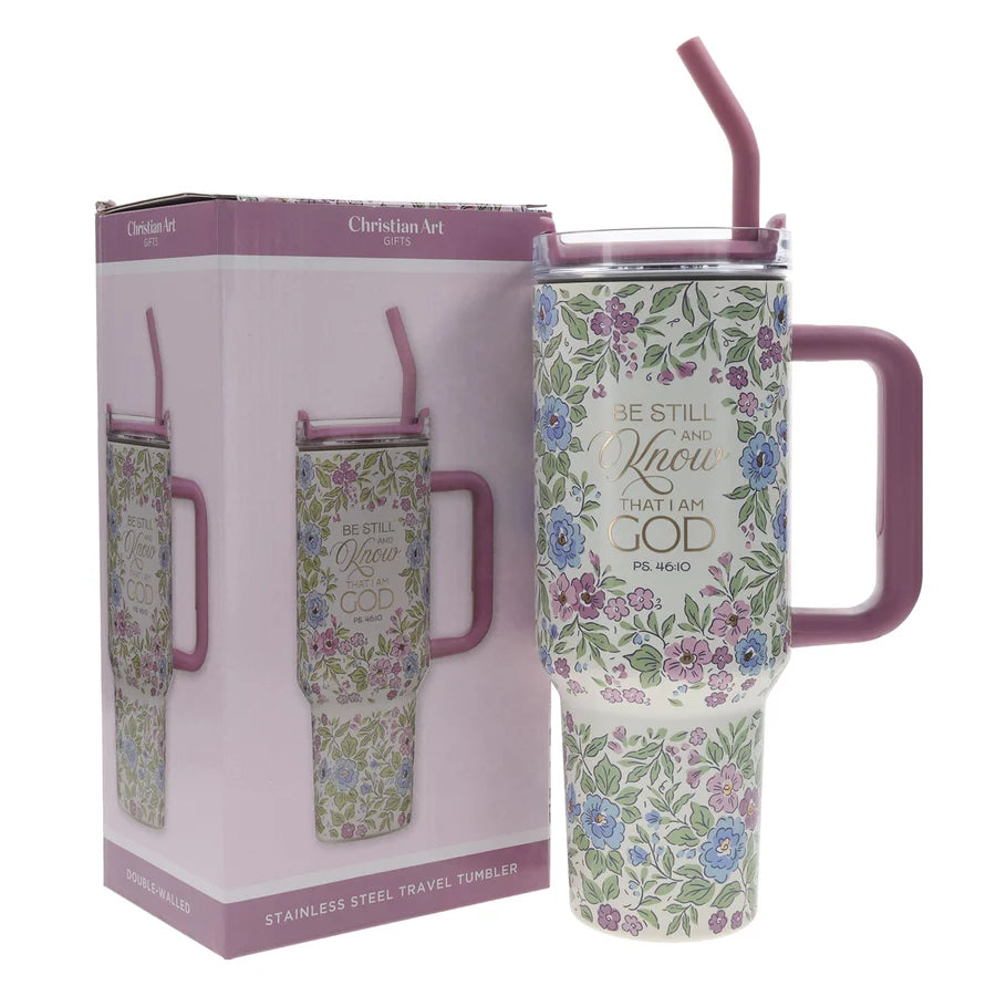 Travel Mug - Be Still and Know That I Am God (Stainless Steel, Large)