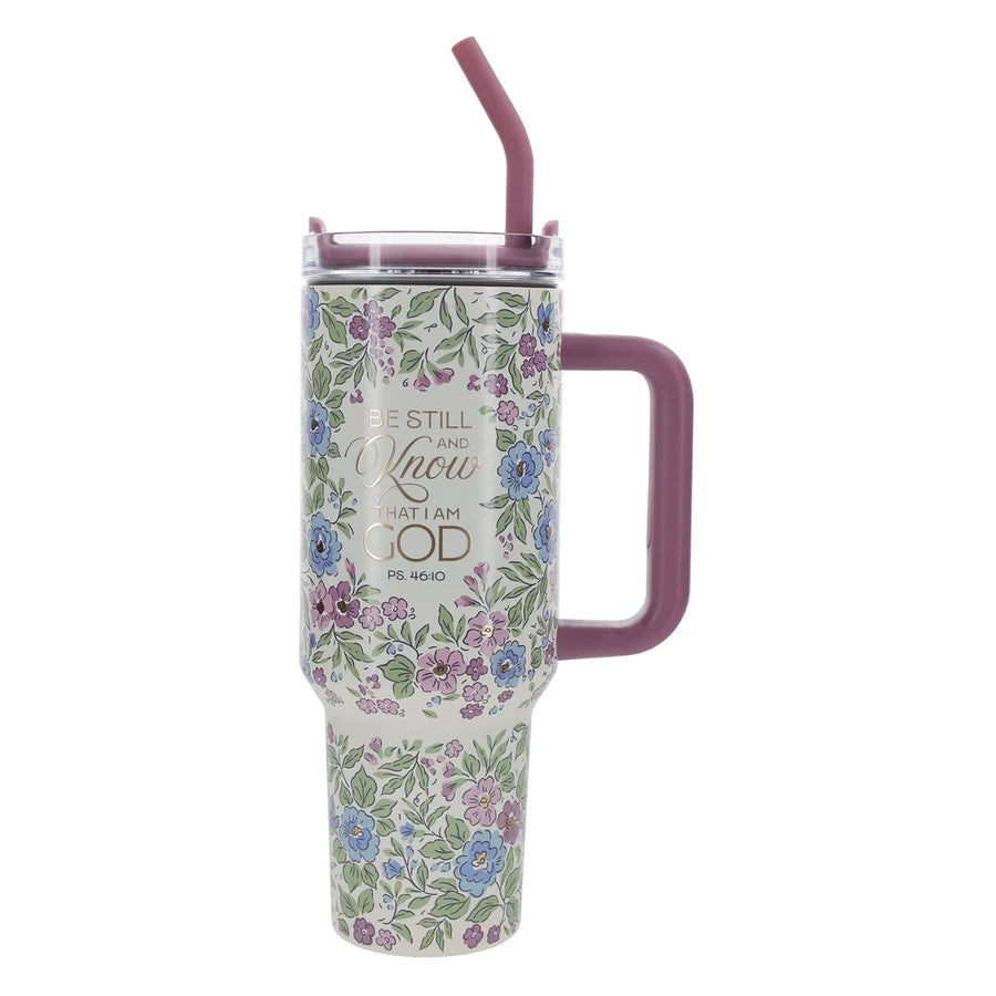 Travel Mug - Be Still and Know That I Am God (Stainless Steel, Large)