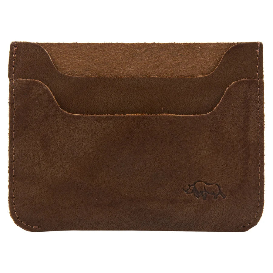 Genuine African Leather Medium Brown Card Holder