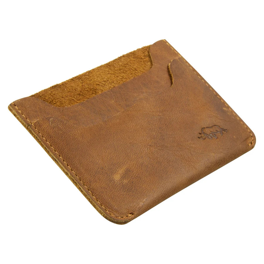 Genuine African Leather Light Brown Card Holder