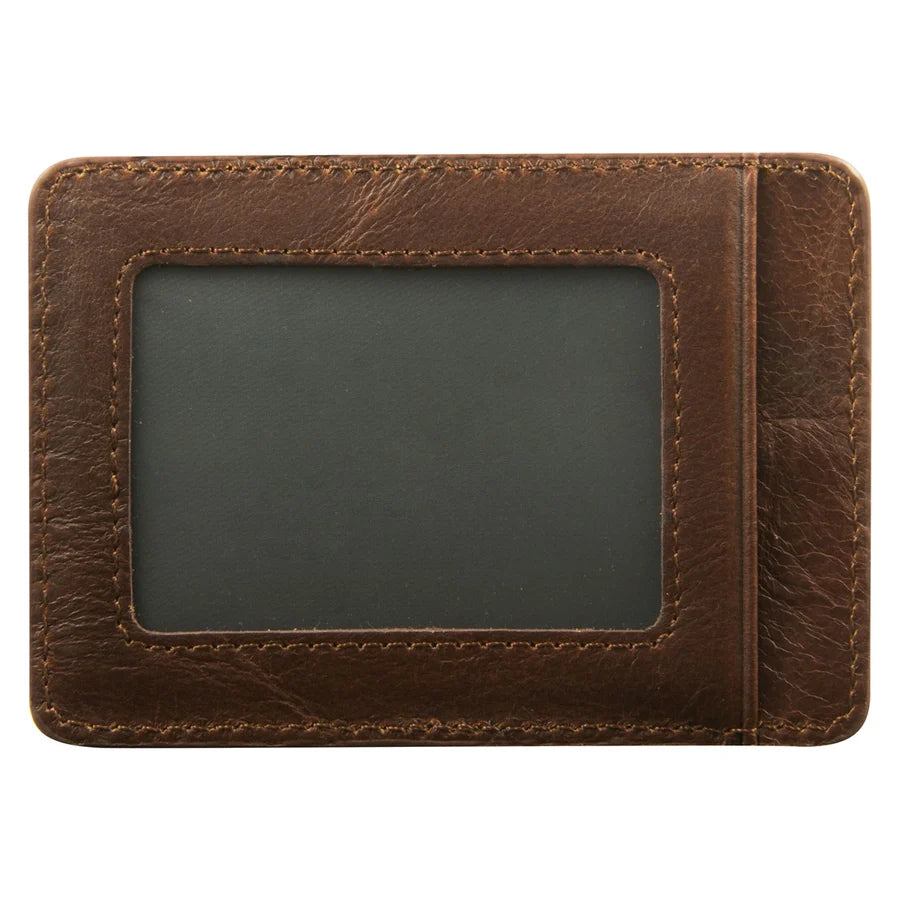Genuine African Leather Brown Card And ID Holder