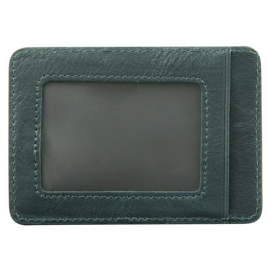 Genuine African Leather Midnight Blue Card And ID Holder