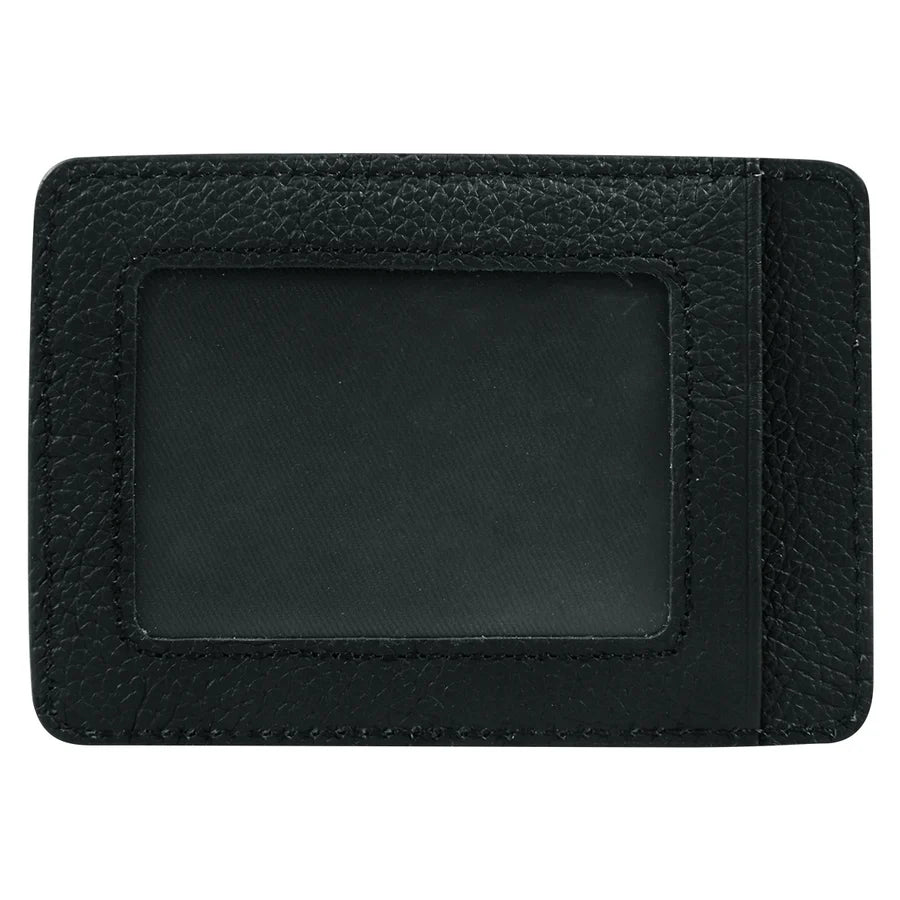 Genuine African Leather Matt Black Card And ID Holder