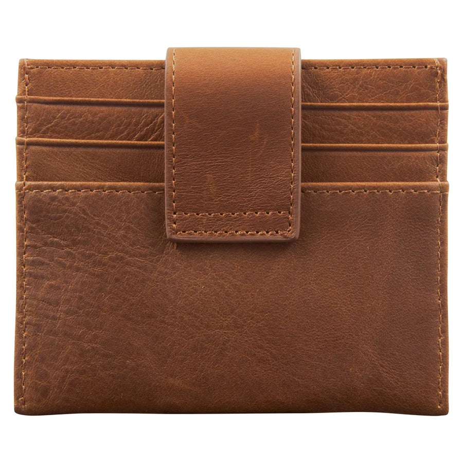 Genuine African Leather Brown Wallet With Clip Closure