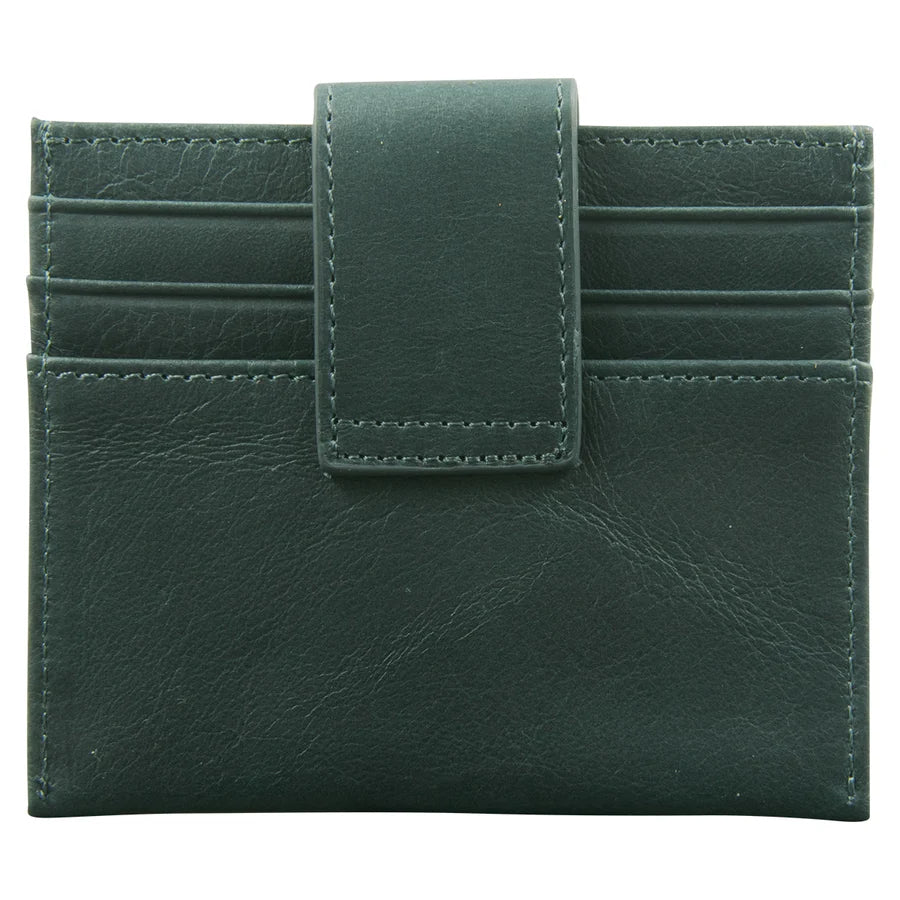 Genuine African Leather Dark Charcoal Wallet With Clip Closure