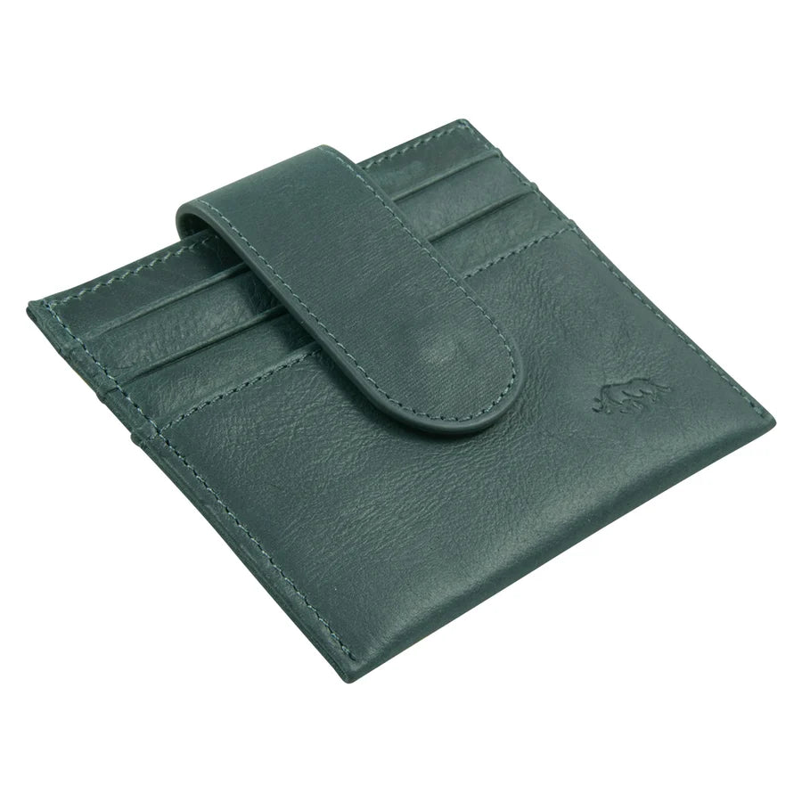 Genuine African Leather Dark Charcoal Wallet With Clip Closure