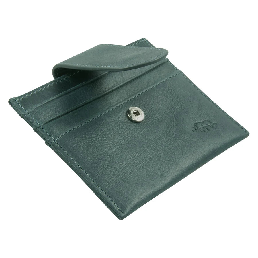 Genuine African Leather Dark Charcoal Wallet With Clip Closure