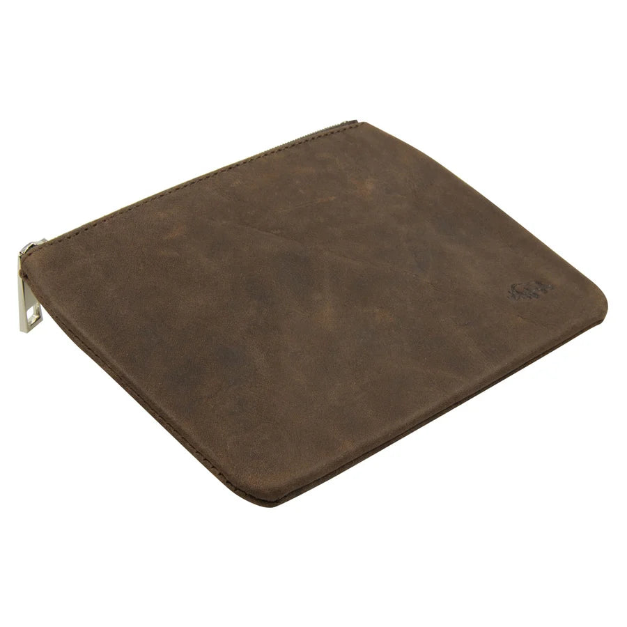Genuine African Leather Medium Dark Brown Coin Purse