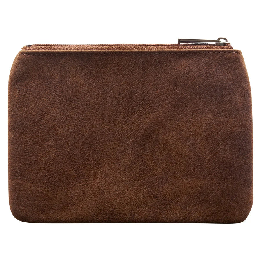 Genuine African Leather Medium Brown Coin Purse