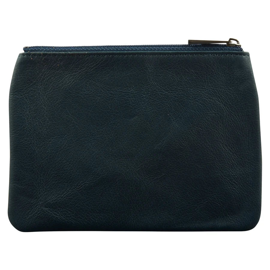 Genuine African Leather Medium Navy Coin Purse
