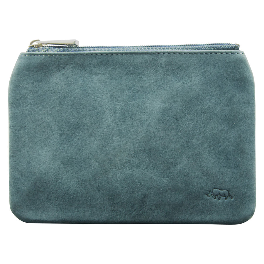 Genuine African Leather Medium Blue Coin Purse