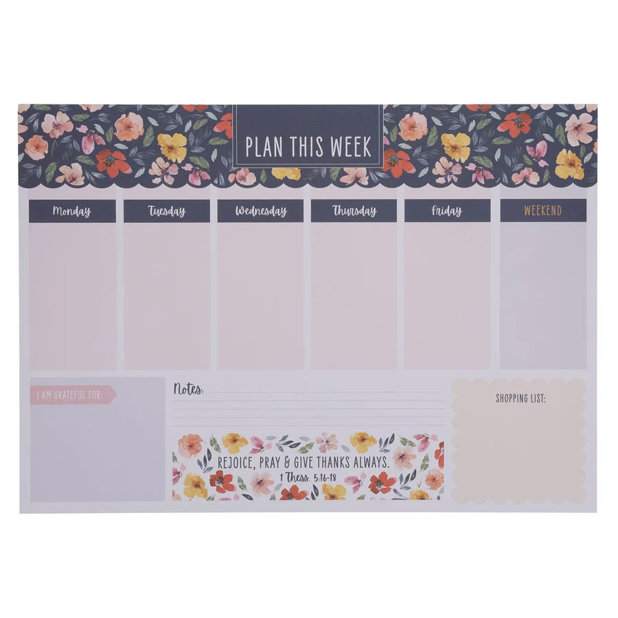 A3 Weekly Desk Planner - Rejoice, Pray and Give Thanks Always