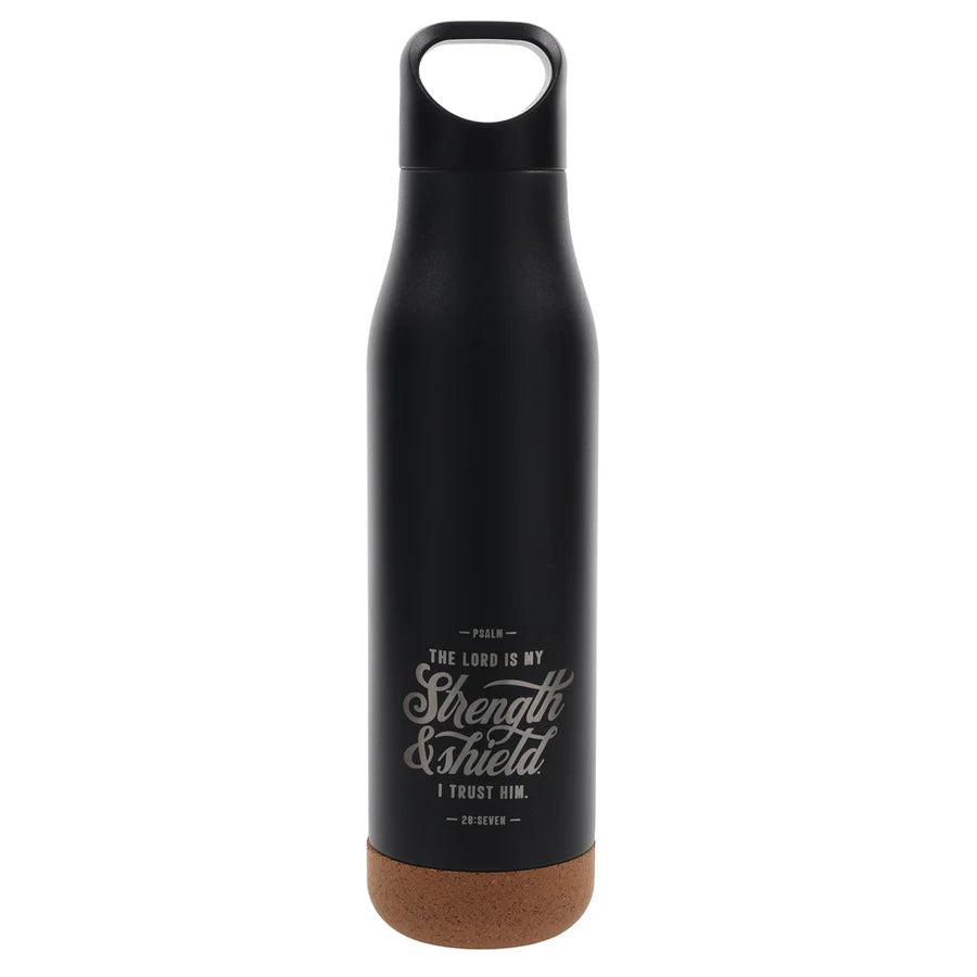 The Lord Is My Strength and Shield Stainless Steel Water Bottle with Cork Base