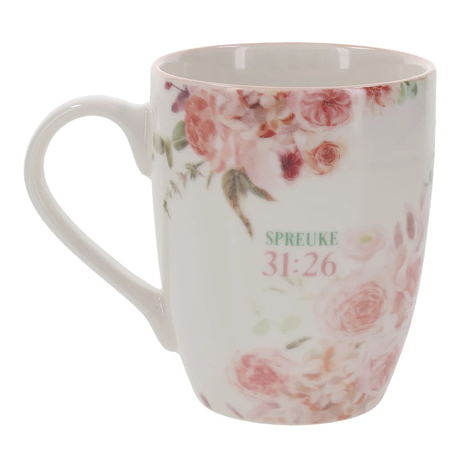 Sy Praat met Wysheid en Gee Raad met Liefde Afrikaans Ceramic Mug