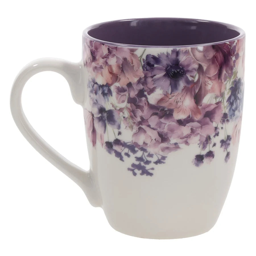 Be Still and Know Ceramic Mug with Purple Interior