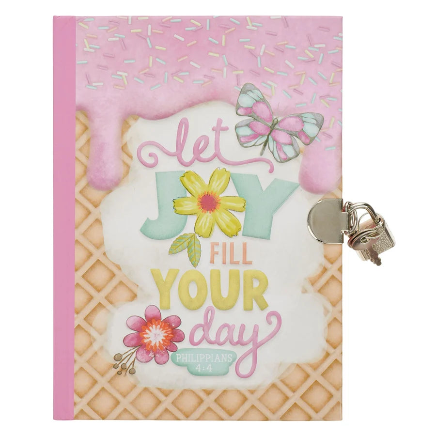 Let Joy Fill Your Day Hardcover Secret Diary with a Lock and Key