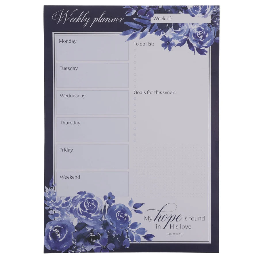 A3 Weekly Magnetic Planner - My Hope Is Found in His Love