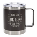 Travel Mug - Commit Everything You Do to the Lord (Stainless Steel, Camp Style)