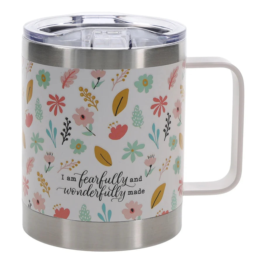 Travel Mug - Fearfully and Wonderfully Made (Stainless Steel, Camp Style)