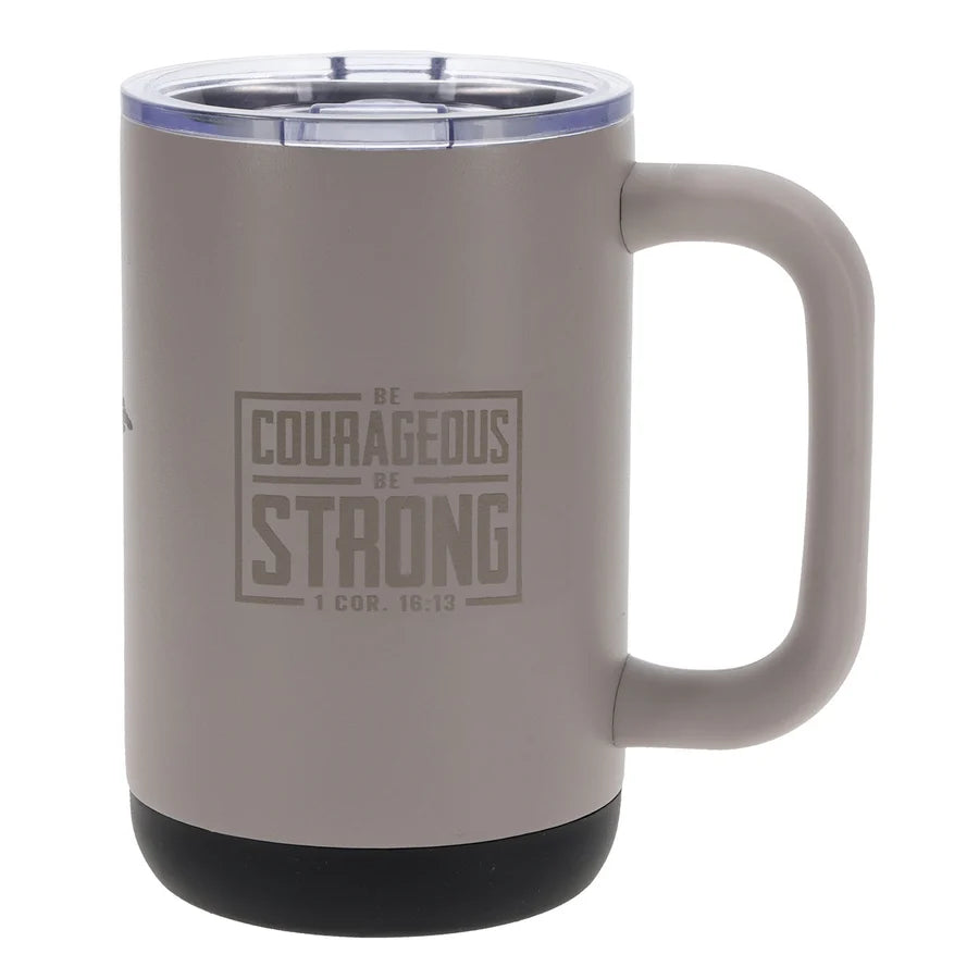 Travel Mug - Be Courageous, Be Strong (Stainless Steel, Camp Style)