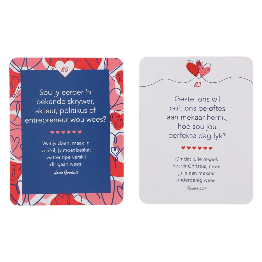 88 Saampraat-Idees vir Paartjies Afrikaans Boxed Cards