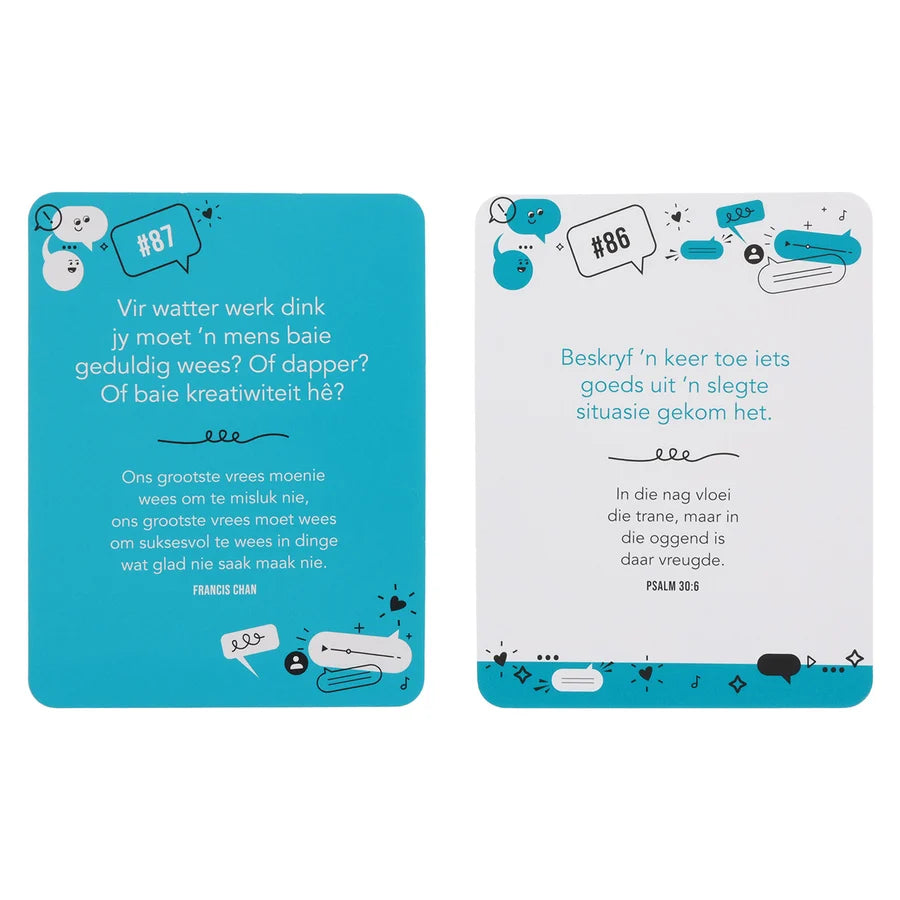 88 Saampraat-Idees vir Gesinne Afrikaans Boxed Cards