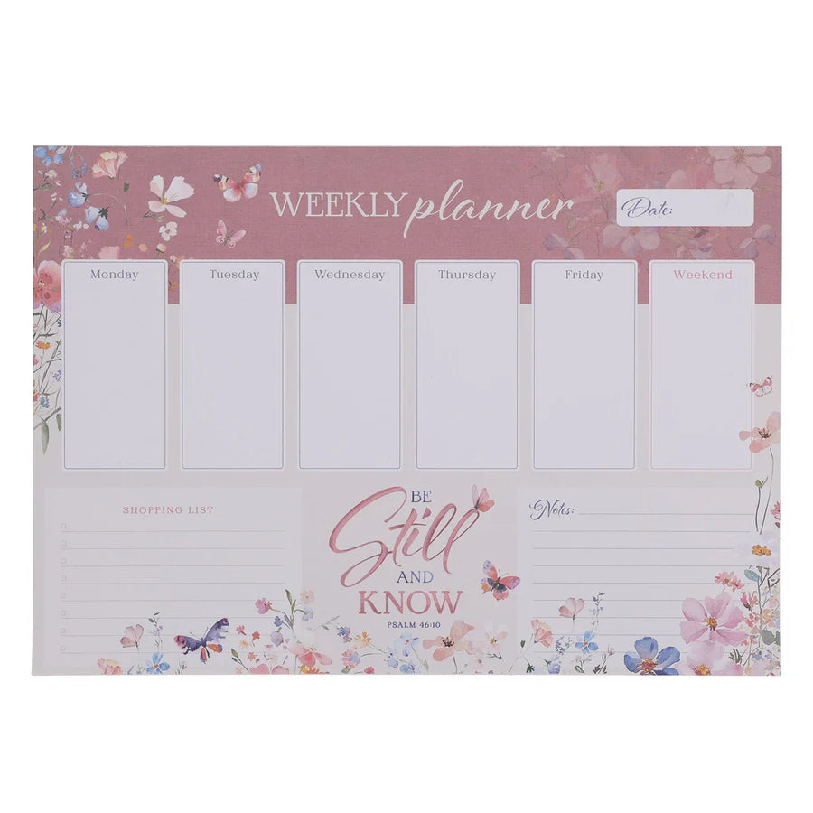 A4 Weekly Desk Planner - Be Still and Know
