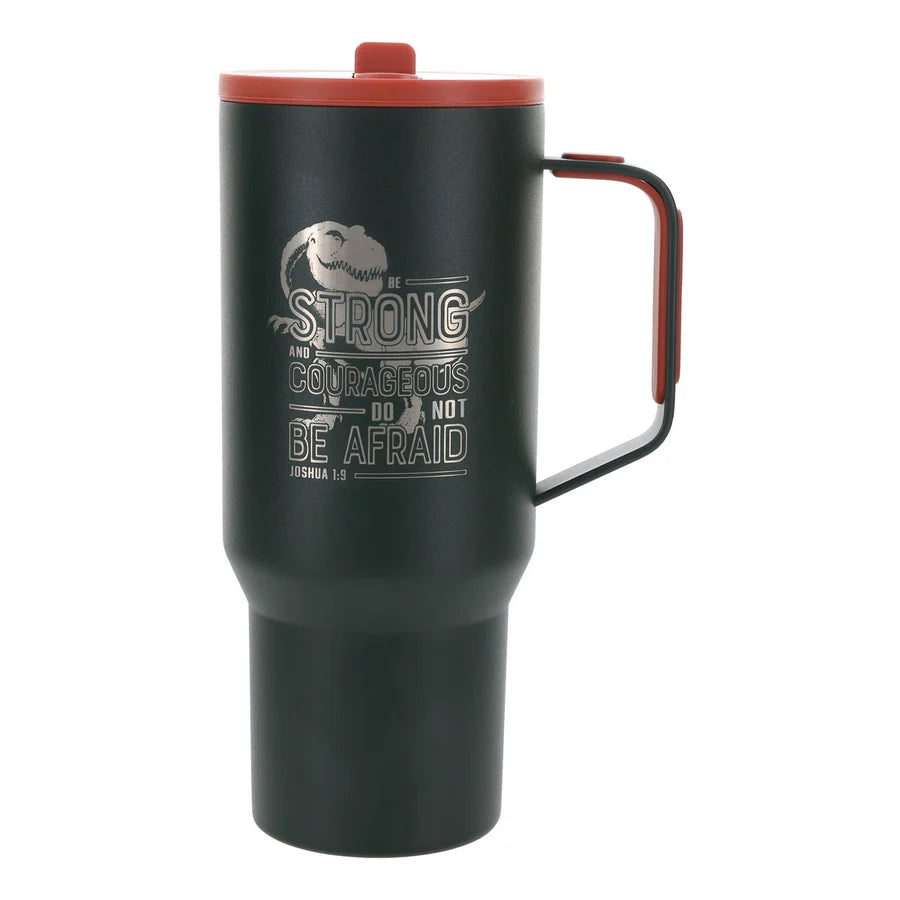 Travel Mug - Be Strong and Courageous (Stainless Steel, with Handle)