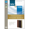 NIV / Message Side / Side Study Pers Size Dark Car / Black Chery (Imitation Leather)