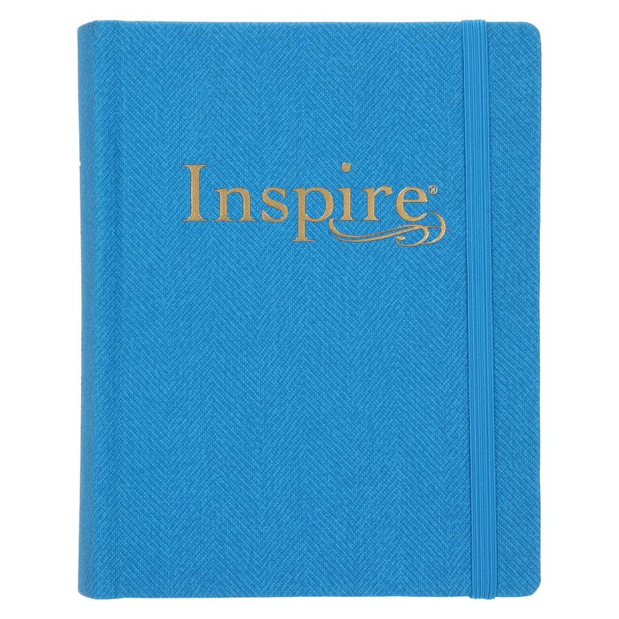 NLT Blue Faux Leather Hardcover Inspire Bible