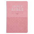 NLT Pink Pattern Faux Leather Standard Bible Thumb Indexed
