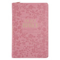ESV Pink Floral Faux Leather Standard Bible with Zip