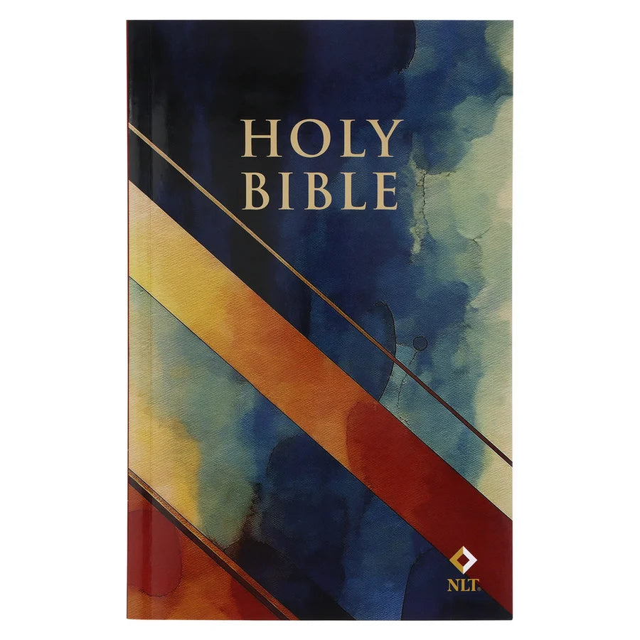 NLT Blue and Orange Watercolor Paperback Outreach Bible
