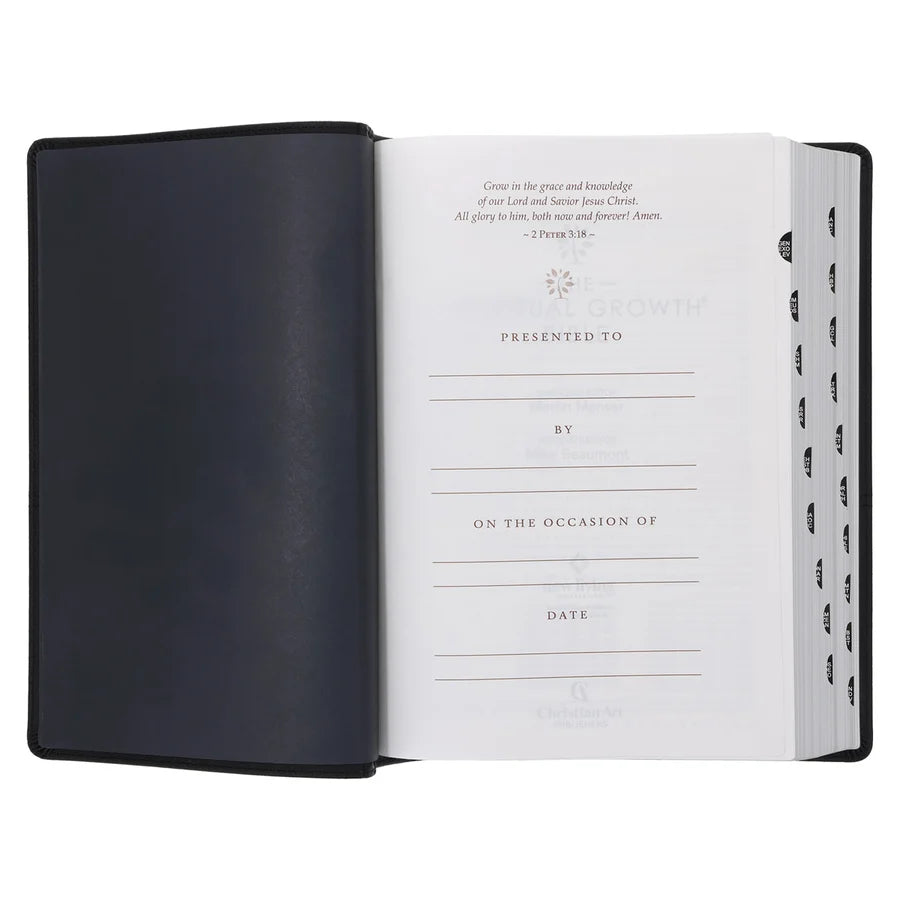 NLT Black Faux Leather Spiritual Growth Bible