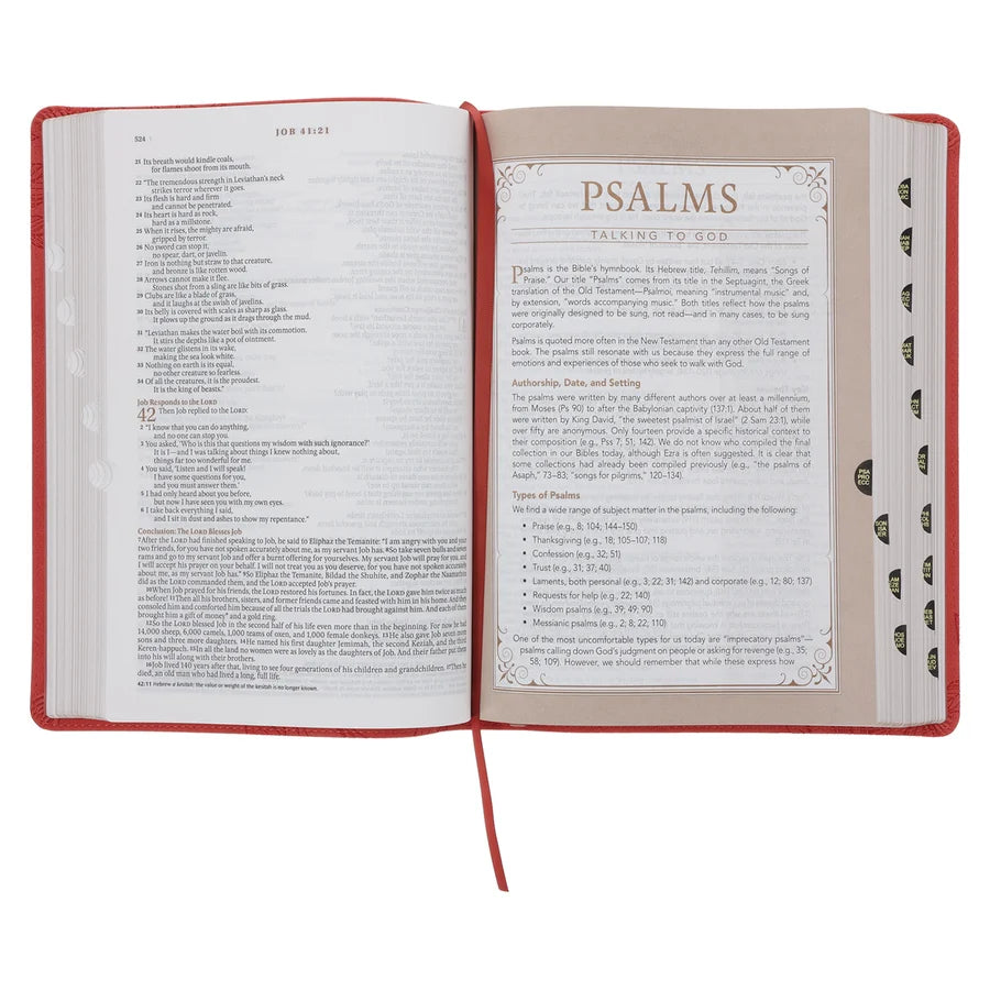 NLT Coral Faux Leather Spiritual Growth Bible