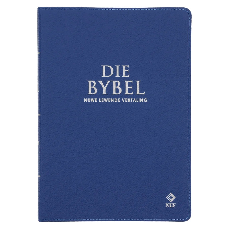 NLV Koningsblou Egte Leer Grootdruk Bybel