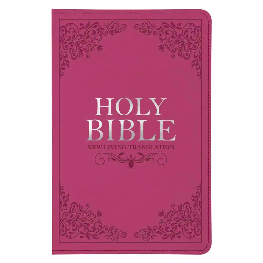 NLT Pink Faux Leather Standard Bible Thumb Indexed With Zip