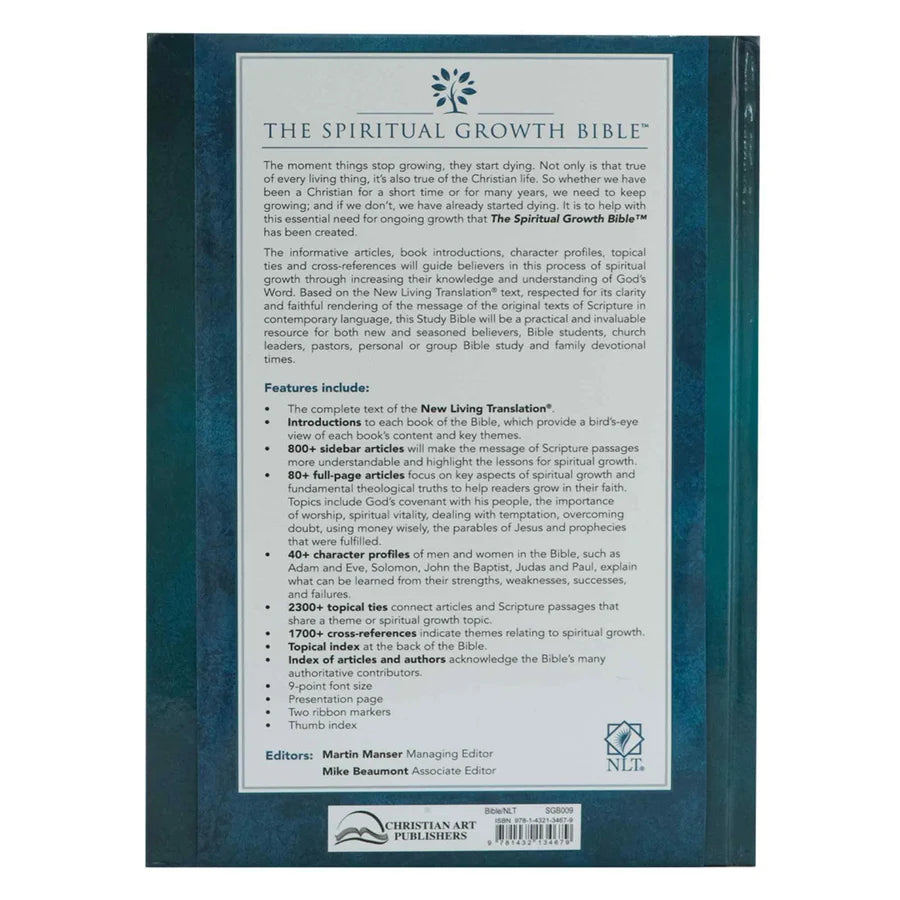 NLT The Spiritual Growth Bible Teal Hardcover