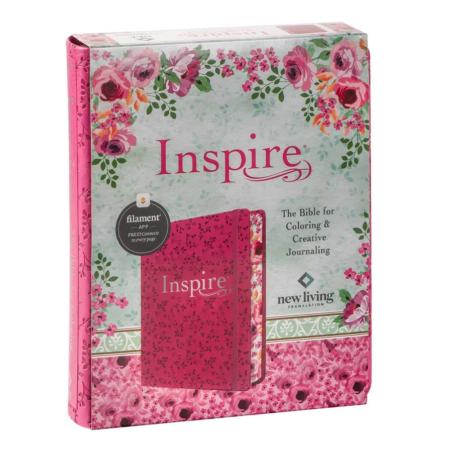 NLT Pink Peony Faux Leather Inspire Filament Bible