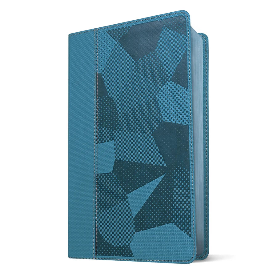 NLT Blue Camo Imitation Leather Thinline Reference Red Letter Kids Bible