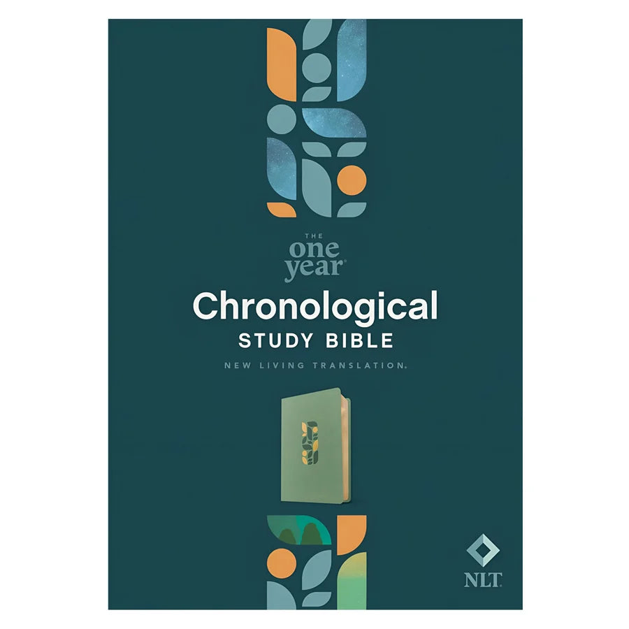 NLT Sage Green Mosaic Imitation Leather One Year Chronological Study Bible