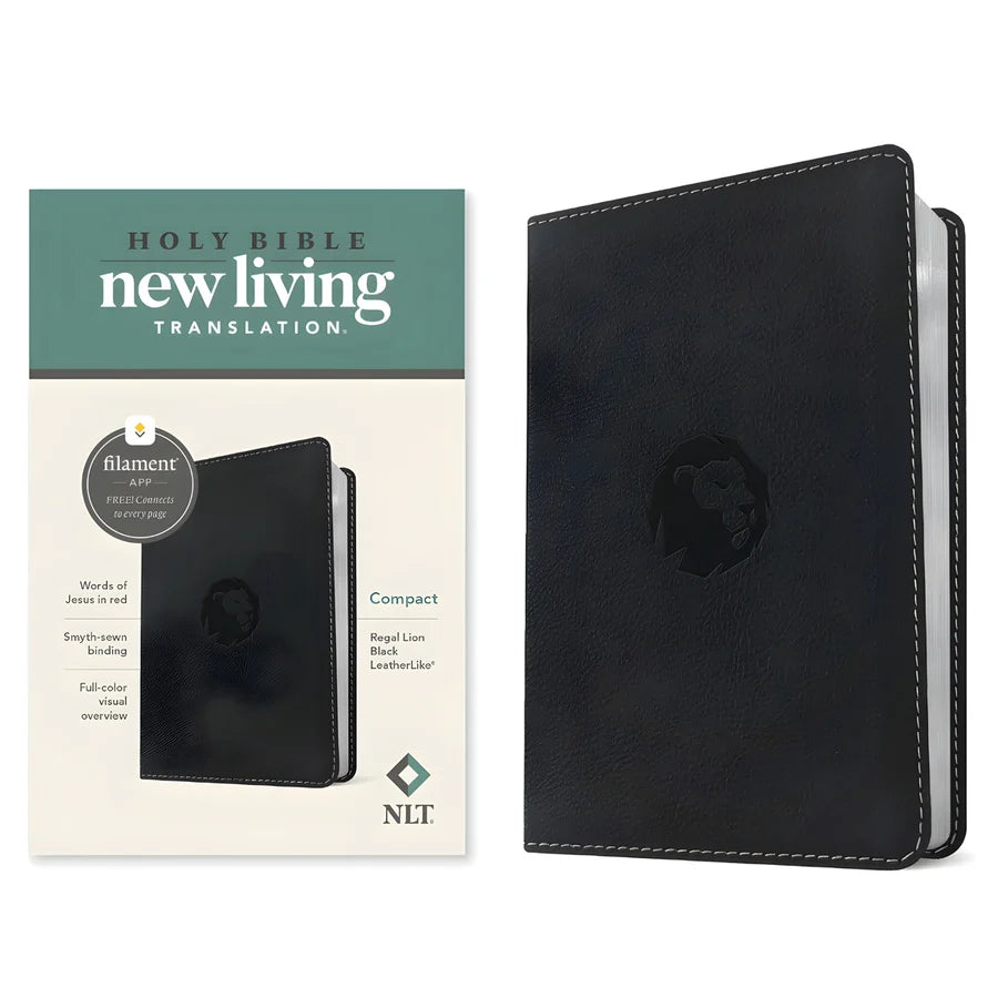 NLT Black Imitation Leather Filament Compact Bible
