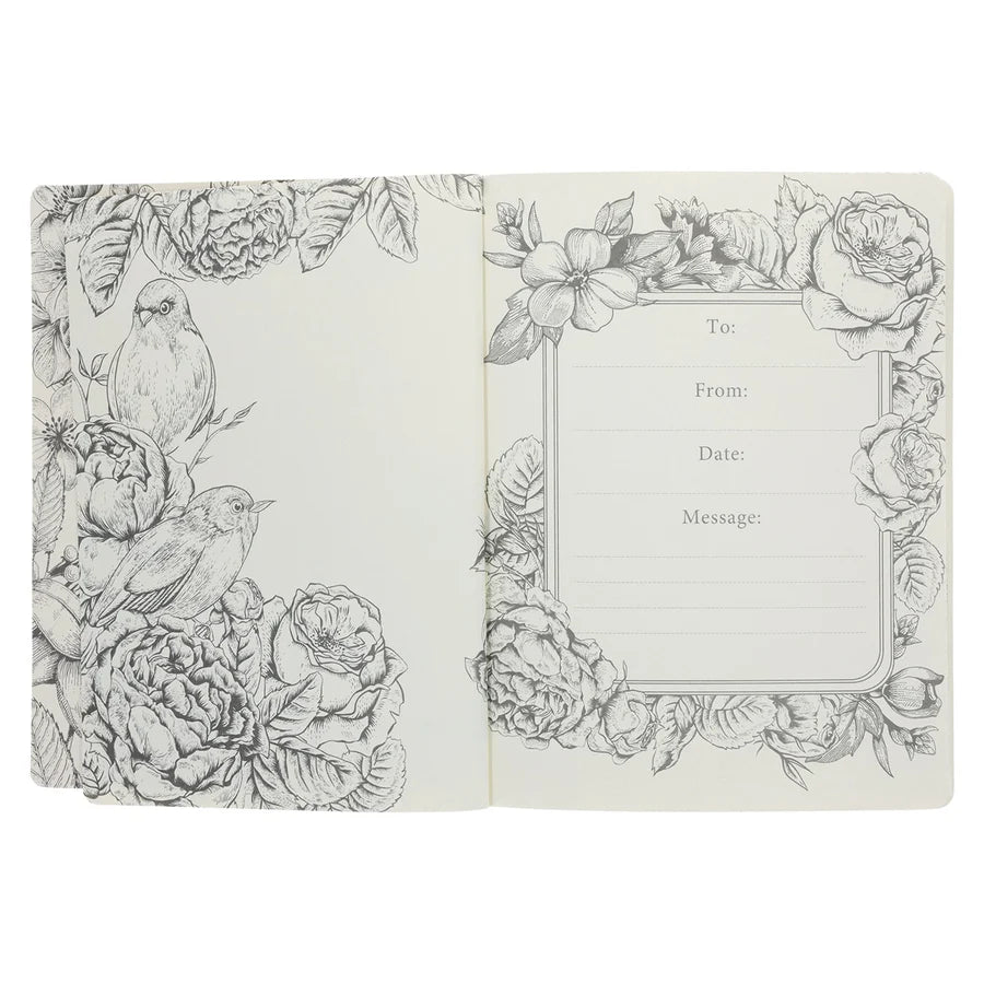 NLT Cream Floral Paperback Inspire Filament-Enabled Bible