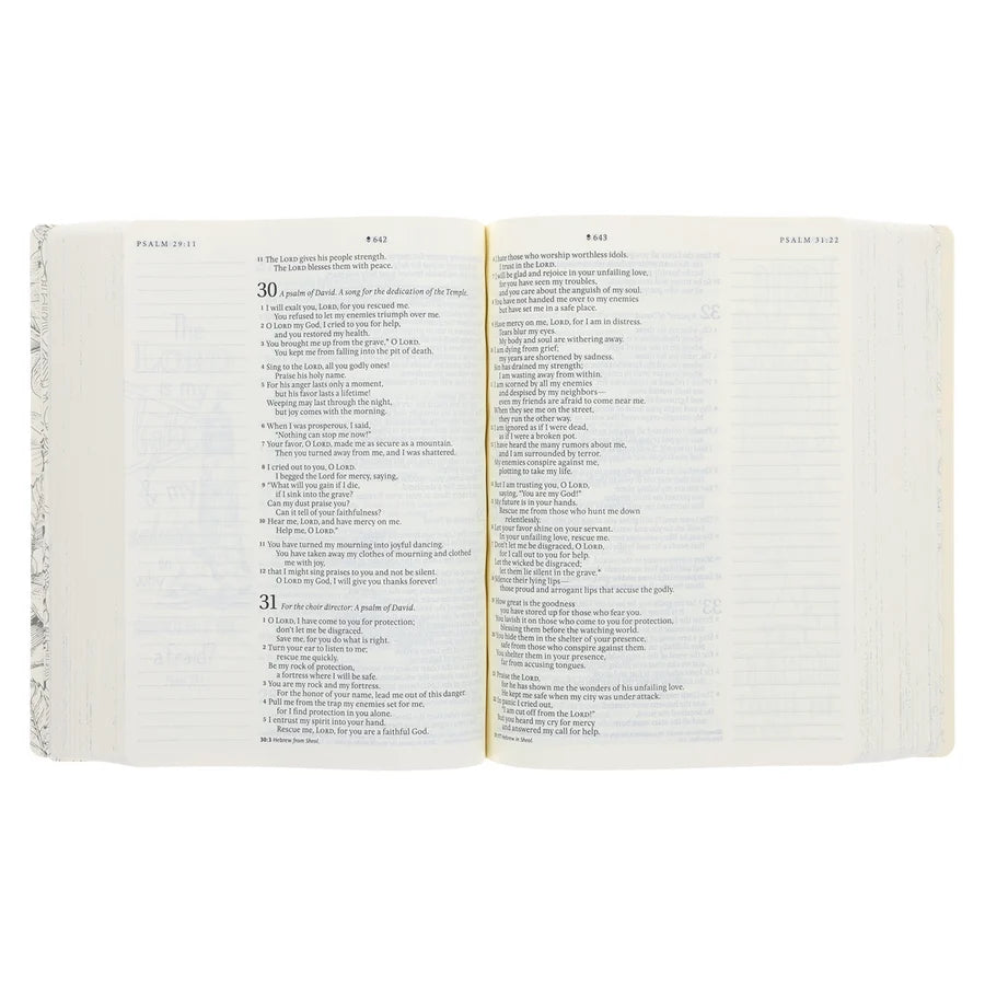 NLT Cream Floral Paperback Inspire Filament-Enabled Bible
