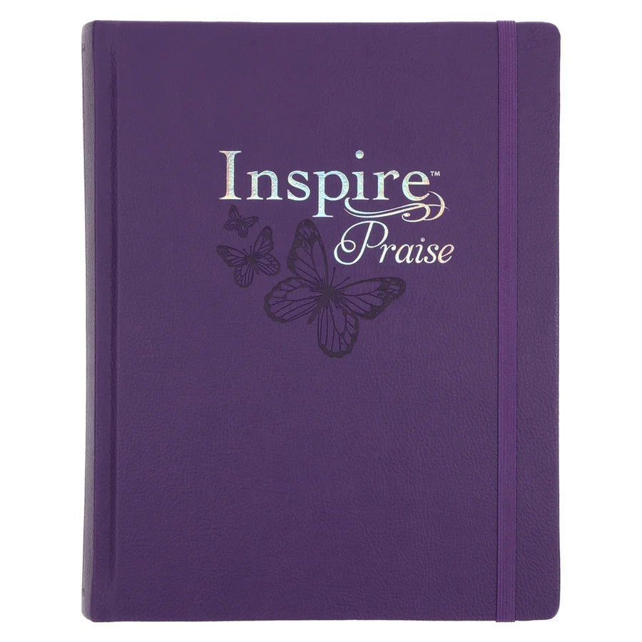 NLT Purple Faux Leather Hardcover Inspire Praise Filament Bible Large Print