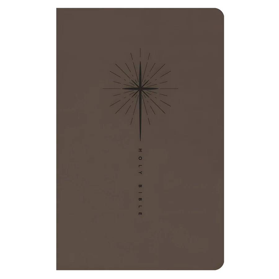 NLT Star Cross Taupe Imitation Leather Premium Gift Bible Red Letter